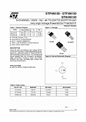 DataSheet STP4N150 pdf